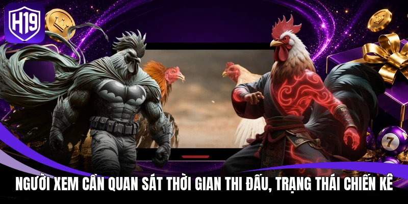 Người xem cần quan sát thời gian thi đấu, trạng thái chiến kê